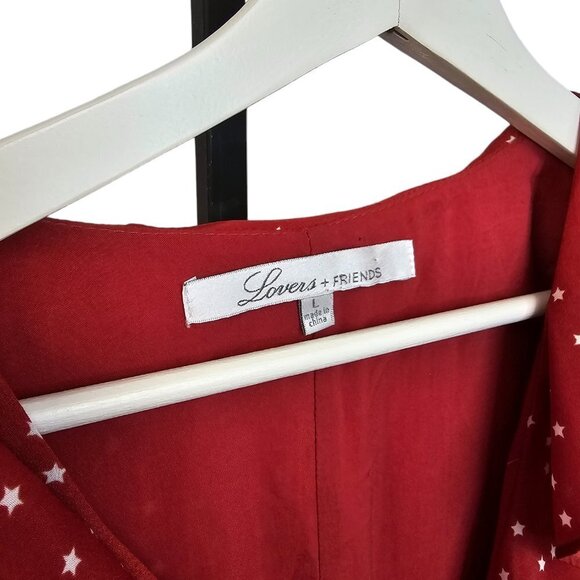 Revolve Lovers + Friends Womens Spike Romper Star Print Red Size Large - Picture 6 of 12